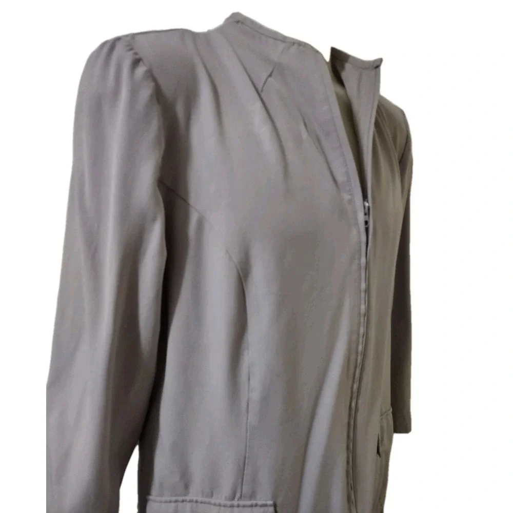 Allison Woods Jacket Women's Size 26W Gray Zip Up Long Sleeve 2 Pockets Stretch‎